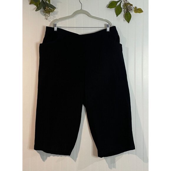 Lane Bryant Womens Black Cotton Rayon Elastic Waist Short Size 18 - Picture 7 of 9